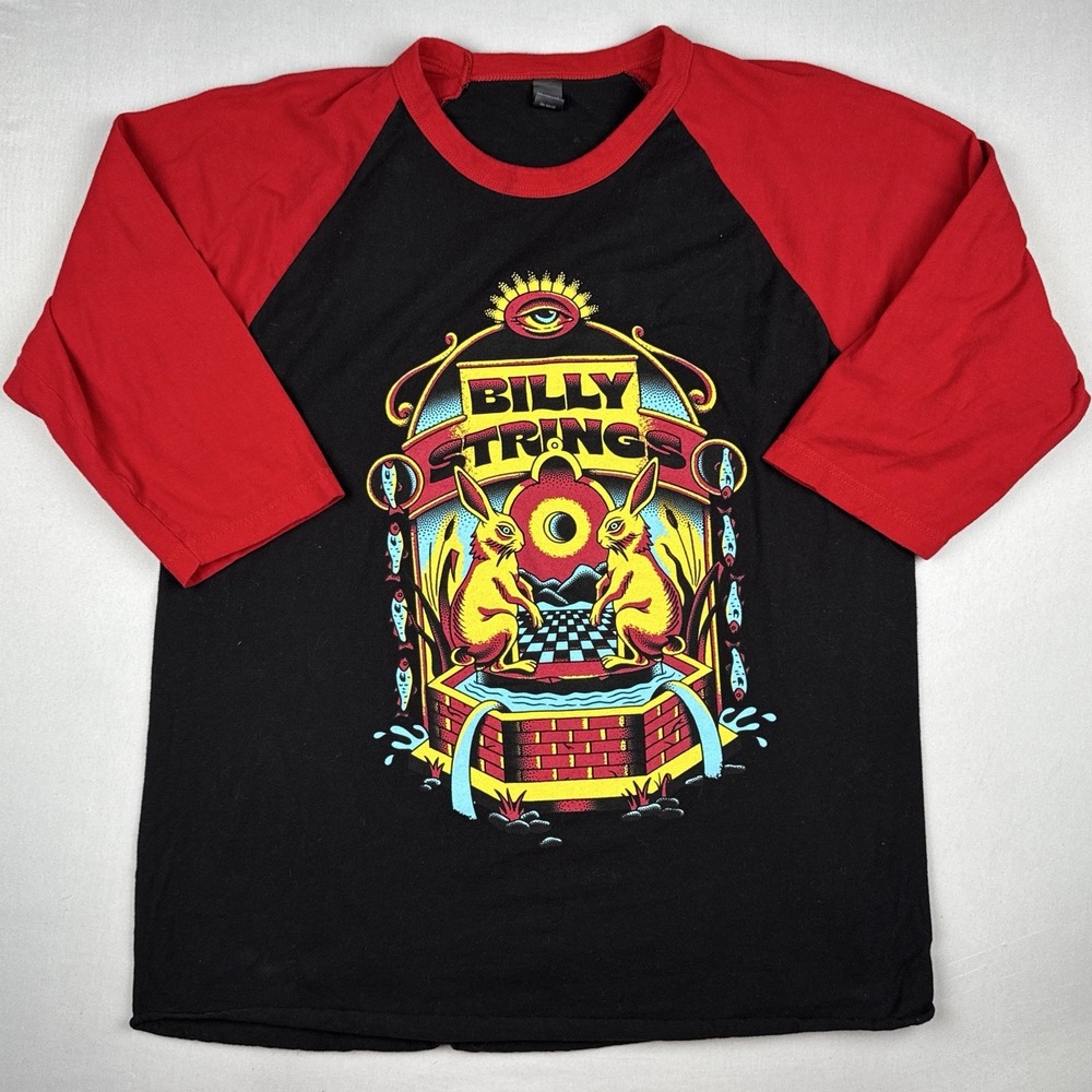 Billy Strings Dos Rabbits 2020 Raglan Band T Shirt 3/4 Sleeve Size L